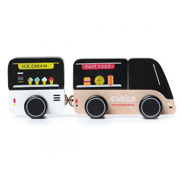 צעצוע מעץ – משאית מזון מכונית